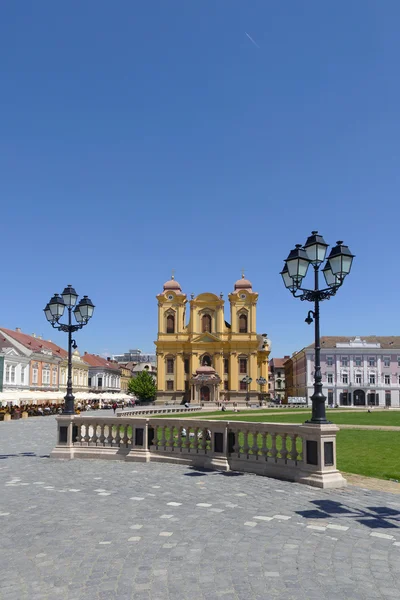 Unie vierkante, stad van Timisoara, Roemenië — Stockfoto