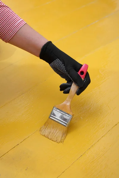 Home renovation, floor painting — Stock Photo, Image