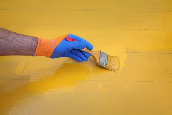 Home renovation, floor painting — Stock Photo, Image