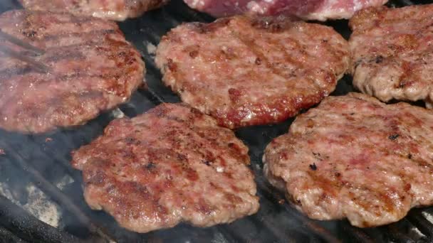 Hamburgers grillades, barbecue — Video