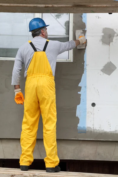 벽 절연 제, 메쉬 및 스티로폼 박격포를 확산 — 스톡 사진