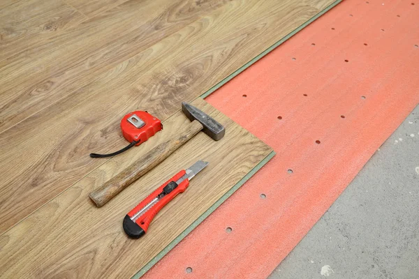 Laminate flooring of room — Stock Photo, Image