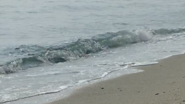 Sea waves at sand beach — Stock Video