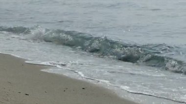 Kum plaj görüntüleri, dalgaları Yakınlaştır