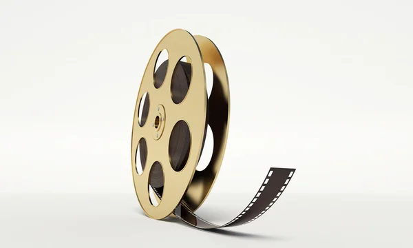 Bobina di film, popcorn, striscia di film, tazza usa e getta per bevande con — Foto Stock