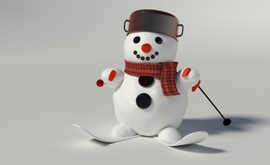 bir kardan adam 3D render