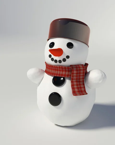 3D-Darstellung eines Schneemanns — Stockfoto