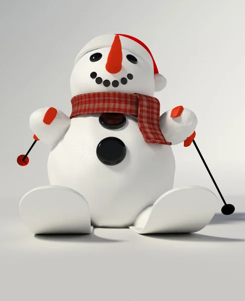 3D renderowania Snowman — Zdjęcie stockowe
