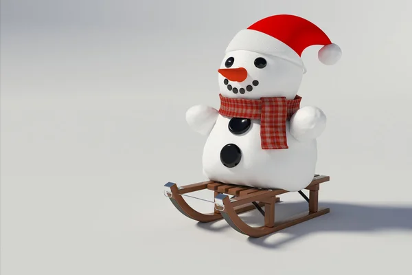 ชายหิมะนั่งบนแผ่นหิมะ — ภาพถ่ายสต็อก