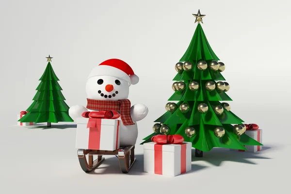 Kardan adam ve Noel ağacı