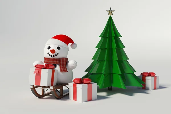 Kardan adam ve Noel ağacı