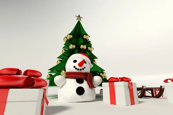 Kardan adam ve Noel ağacı