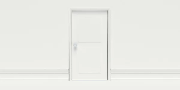 Closed White Doors on White Wall — Stock Photo, Image