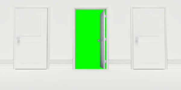 Open White Door on White Wall — Stock Photo, Image