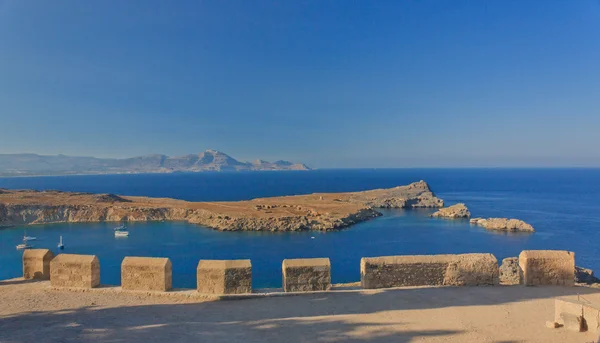 Deniz Manzaralı Kale duvarından — Stok fotoğraf