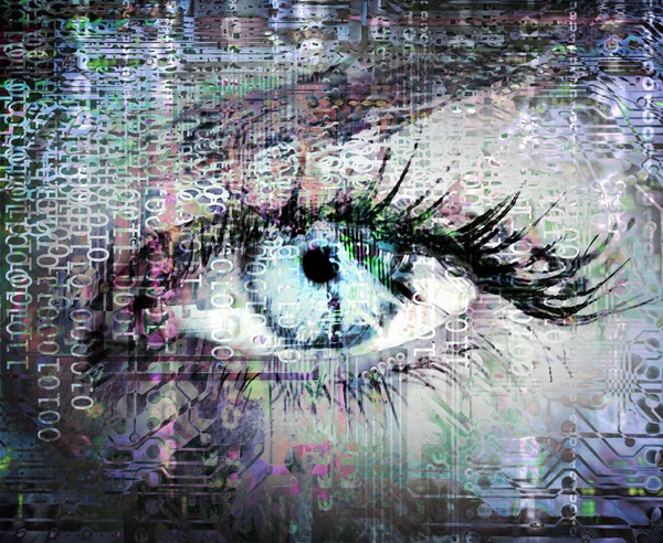 Futuristische cybernetische oog — Stockfoto