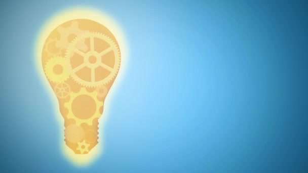 Lightbulb made of gears — Stock Video