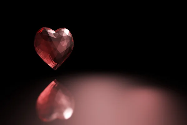 Κόκκινο γυαλί καρδιά Φωτογραφία Αρχείου