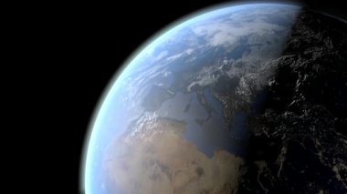 Gün ve gece planet Earth görünümünü 