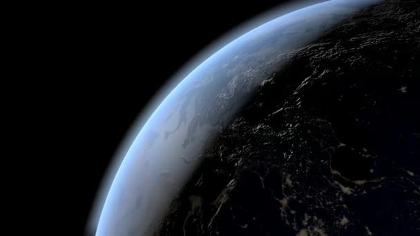 Space motion around the earth from Europe to America — Stock Video