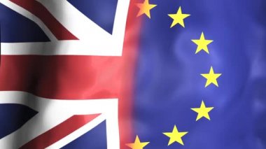 Brexit bayrak rüzgarda sallayarak