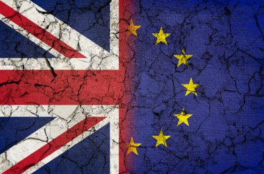 Brexit bayrağı kırık doku ile