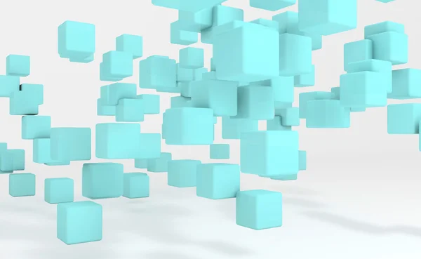Blauwe kubussen abstract achtergrond — Stockfoto