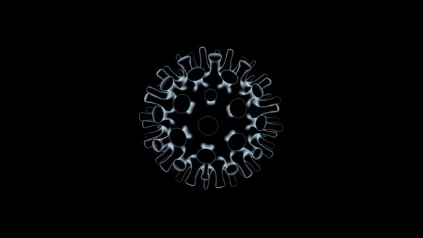 Animation White Virus Isolated Black Background — Stock Video