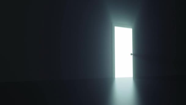 Animatie Donkere Kamer Met Een Deuropening Licht Binnen Laten — Stockvideo