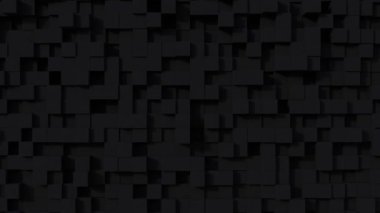 3D animasyon - Döngüye alınmış siyah küpler soyut yüzey.