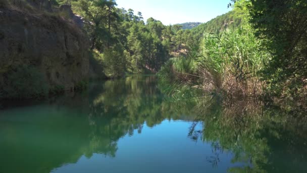 Laguna Valdeazores Природном Парке Sierras Cazorla Segura Las Villas Провинции — стоковое видео