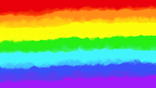 Lgbtq Gökkuşağı Renklerinin Kare Kare Canlandırması Boya Darbeleriyle Yapılır — Stok video