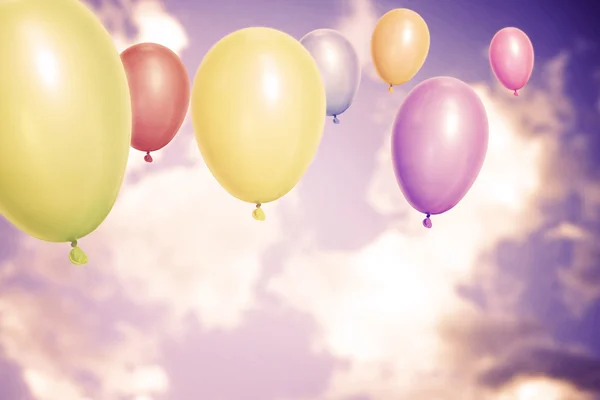 Vintage balloons over sky — Stock Photo, Image