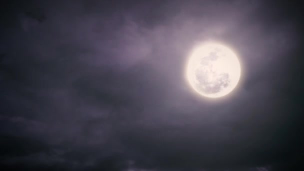 Full moon with clouds — Stock Video