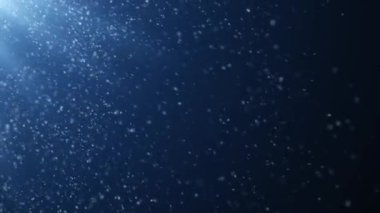 Koyu Mavi Kış Kar Arkaplanı Yana Düşen Kar ve Işık Işınları (Döngü))