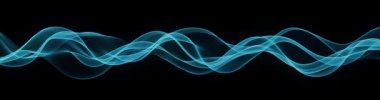 İzole edilmiş Siyah Arkaplan Neon Akışkan Çizgiler Döngüsünde Soyut Mavi Dalga Dalga Canlandırması