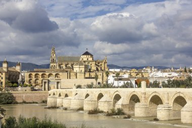 Camii ve Roma köprüsü Cordoba