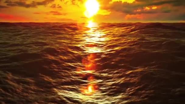 Захід сонця на океані — стокове відео