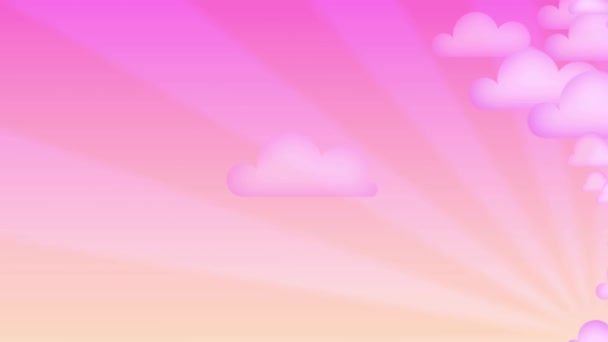 Animation dessin animé nuages roses 