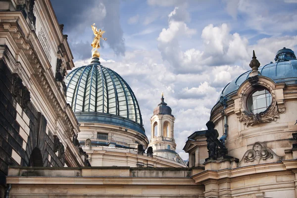 The detail of cupolas on Academy of Fine Arts - Dresden — Stock Photo, Image