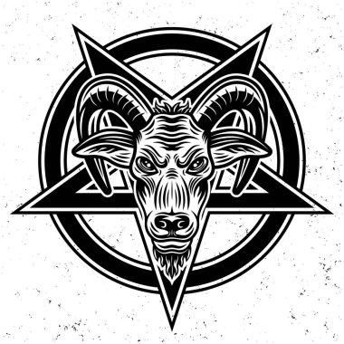 Keçi kafası ve pentagram yıldız çizimi