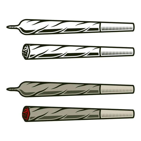 Joints mit Marihuana gerollt und Schwelbrand — Stockvektor