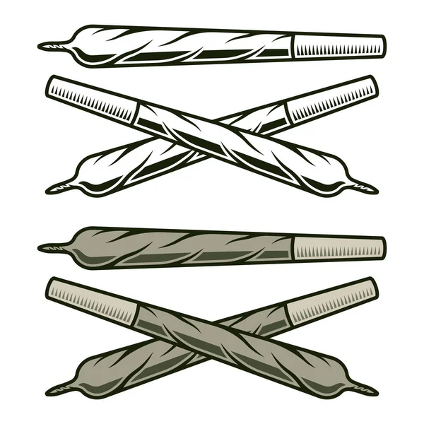 Marihuana gewalste gewrichten vector objecten of elementen — Stockvector