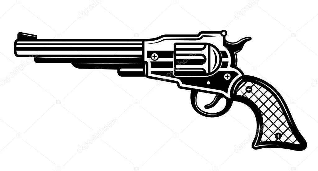 Western pistol or revolver vector Illustration