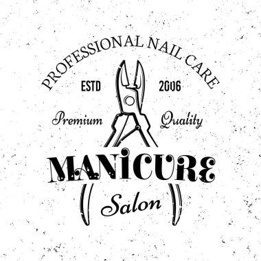 Manikür ve pedikür salonu vektörü siyah amblem