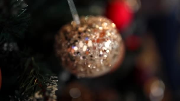 New Year Theme Shot Out Focus Macro Shooting White Christmas — Stock Video