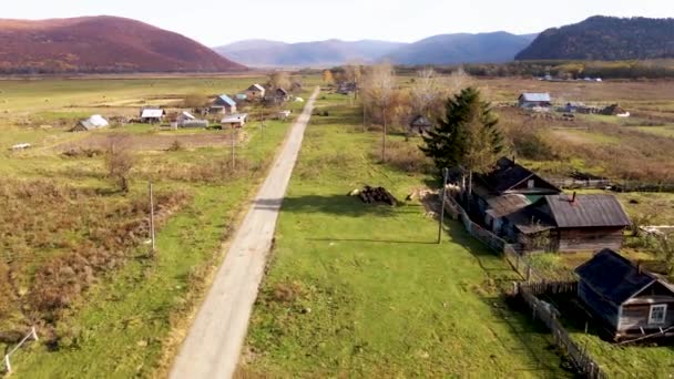 Vue Haut Village Russe Vieux Croyants Dersu Dans Nord Région — Video