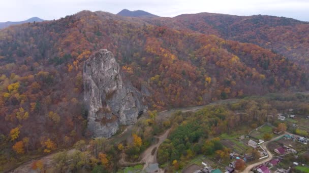 Vista Dall Alto Dersu Uzala Roccia Nel Villaggio Kavalerovo Nel — Video Stock