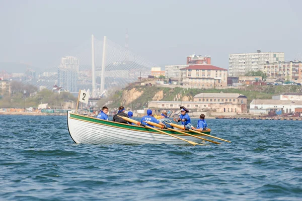 Vladivostok Russia 2020 Estate Competizione Marittima Cadetto Della Scuola Navale — Foto Stock