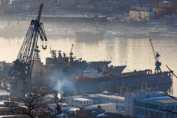 Vladivostok Rusia Invierno 2016 Dalzavod Vista Superior Del Territorio Territorio — Foto de Stock